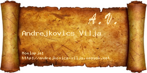 Andrejkovics Vilja névjegykártya